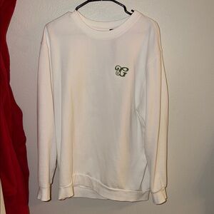 White Lululemon Golf Crewneck Sweatshirt with Green Logo